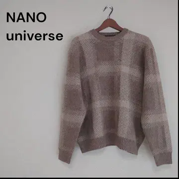 NANO UNIVERSE 체크 무늬 니트 스웨터 M 사이즈