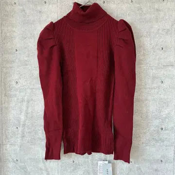 레이디 아젤 터틀넥 스웨터 퍼프 슬리브 택 포함 미사용 새상품