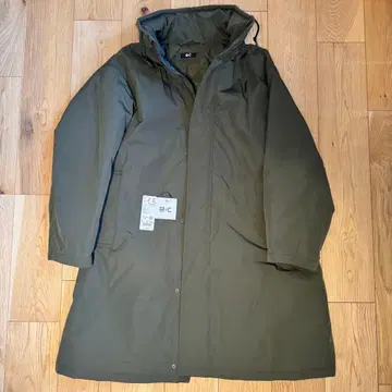 [ 새상품급 ] UNIQLO C 후드 부착 코트 L 올리브 부속품 완비