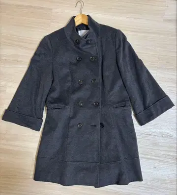 그레이 더블 브레스트 코트 자유구