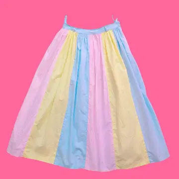 팬시 fancy 스커트 파스텔 컬러 컬러풀 구제 의류 귀여운
