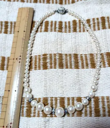 펄과 크리스탈 목걸이 약 40cm