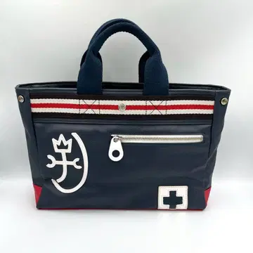 까스텔바작 팡세 드라이빙 토트 가죽 캔버스 네이비