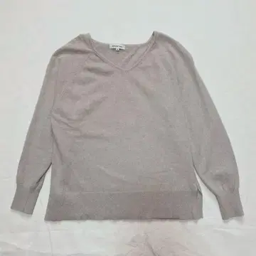 NATURAL BEAUTY BASIC 폭스 울 혼방 V넥 니트