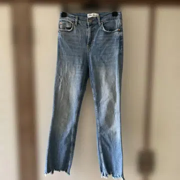 ZARA 스트레이트 데미지 데님 블루