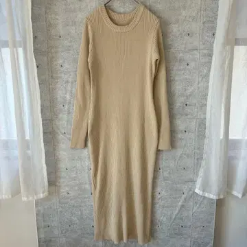 고베 레터스 롱 원피스 리브 이너 심플 코디