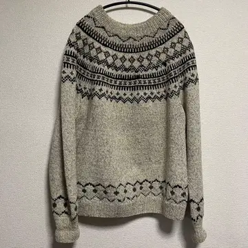 노르딕 무늬 울 100% 니트