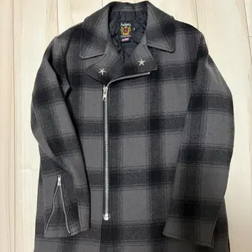 Schott 체크 울 더블 라이더스 자켓