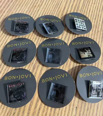BON JOVI 앨범 커버 핀 배지 9개 세트
