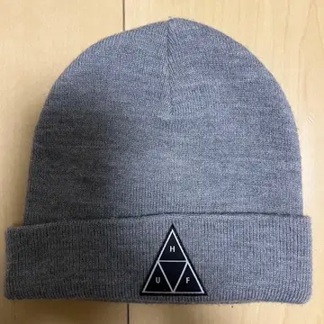그레이 니트 모자 삼각형 로고 비니 HUF 하프 캐주얼 니트 캡