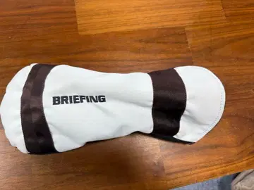 BRIEFING 드라이버용 골프헤드커버 화이트/브라운