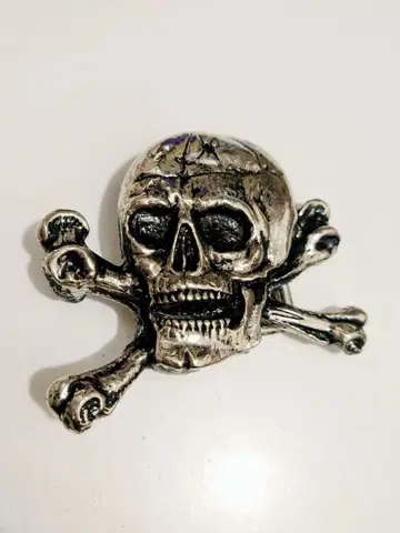 스컬 디자인 실버 버클