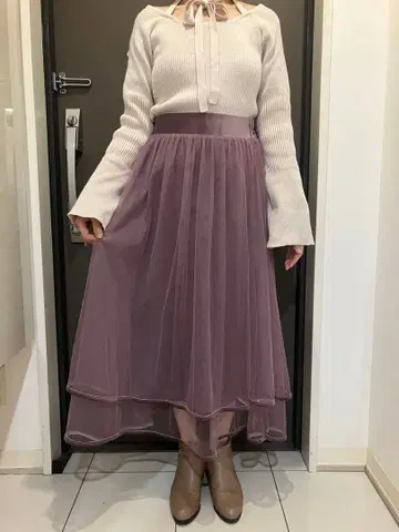 natural couture 새상품급 밑단 벨로아 튤 캉캉 스커트