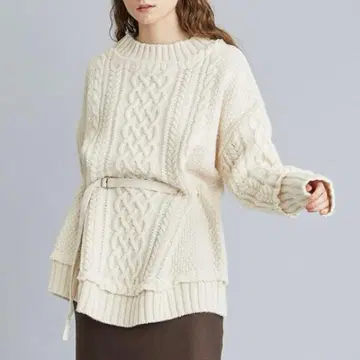 Uhr 허리 벨트 포함 케이블 니트