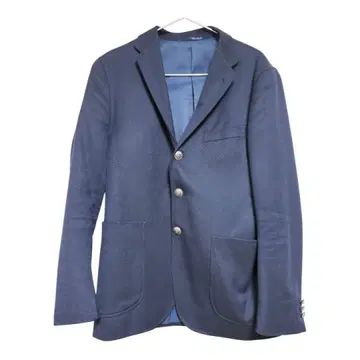 그리 라벨 릴랙싱 네이비 블레이저 은 버튼