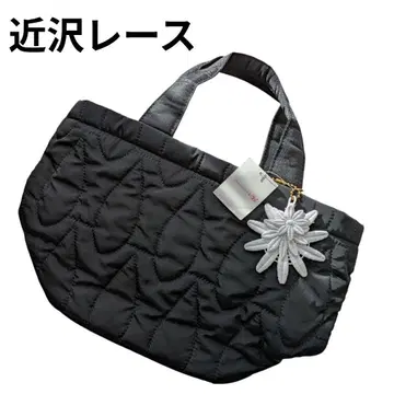 [택 포함 새상품] 근택 레이스 퀼팅 핸드백 복조리 플라워 참 포함