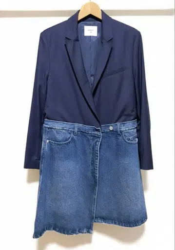 AMERI 테일러드 자켓 데님 스커트 도킹