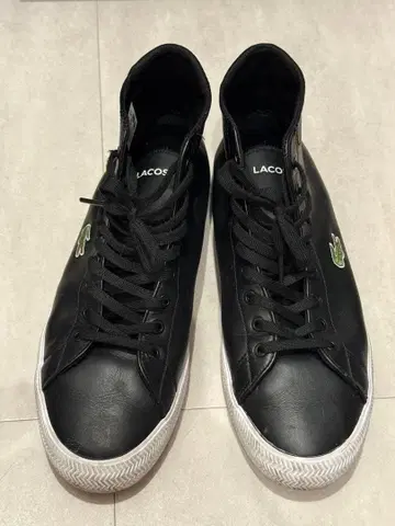 LACOSTE Gripshot Mid 블랙 가죽 스니커즈