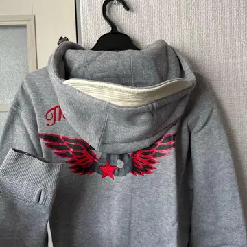 그레이 지퍼 후드티 y2k 기믹 속기모