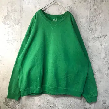 B1595 구제 의류 트레이닝복 맨투맨 그린 무지 90s Y2K