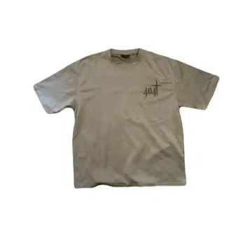 그레이 페이드 T셔츠 자수 크롭 스트릿