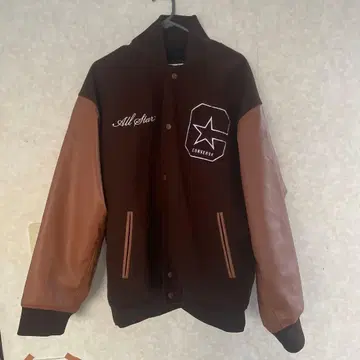 CONVERSE 바시티 자켓 L 사이즈 브라운/베이지