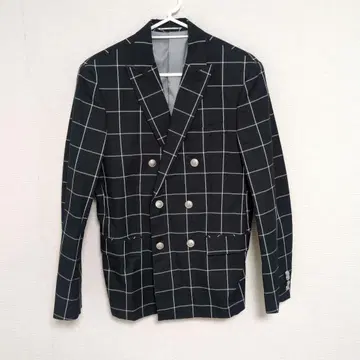 semantic design 체크 무늬 더블 브레스트 자켓