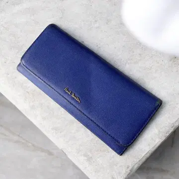 폴스미스 천연 가죽 장지갑 블루 x 퍼플 카드 수납 많음