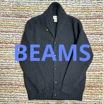 BEAMS 남성용 리브 편직 가디건 블랙 겨울