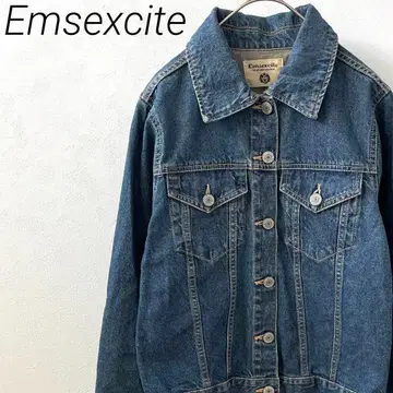 Emsexcite 데님 자켓 G 자켓 가슴 포켓 심플 캐주얼
