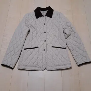 코듀로이 옷깃 베이지 퀼팅 자켓