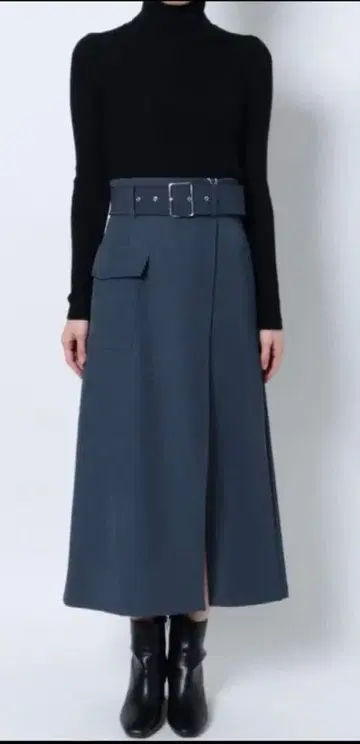 MURUA 와이드 벨트 랩스커트 새상품급