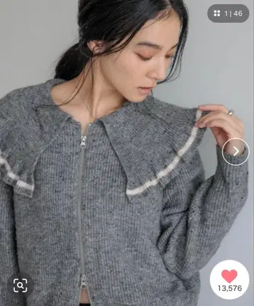 새상품 미개봉 LOWRYS FARM 프릴 ZIP 가디건