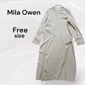 미라 오웬 새상품급 사이드 슬릿 원피스 베이지 튜닉