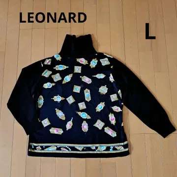 [ LEONARD ] 사용감 있음 블랙 터틀 긴팔 니트 L