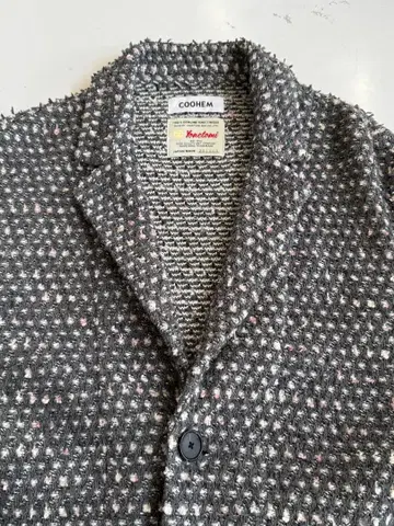미사용 COOHEM 남성용 그레이 계열 트위드 자켓 L 사이즈