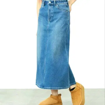 에드윈 EDWIN 따뜻한 데님 플레어 스커트 가을/겨울 제품