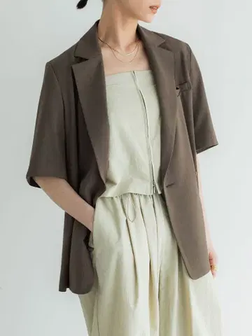 crewre 하프 슬리브 박시 자켓 사이즈 3