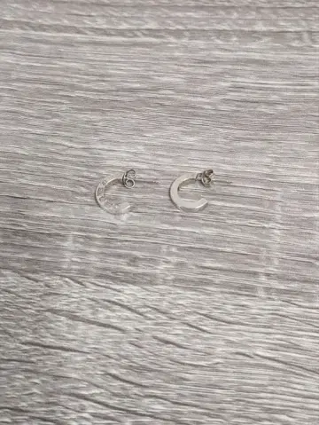 JAMHOMEMADE 실버 후프 귀걸이