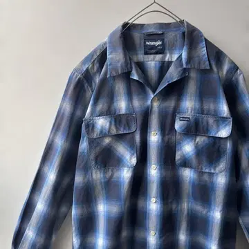 Wrangler 긴팔 셔츠 블루 계열 옴브레 체크