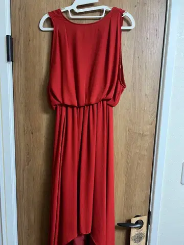 빨간색 슬리브리스 롱 드레스 9호
