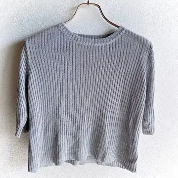 안드서치 5부 기장 라메 니트 풀오버