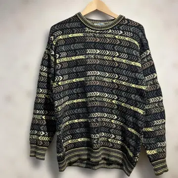 이탈리아제 90s ESTREMA 총무늬 크루넥 니트 빈티지