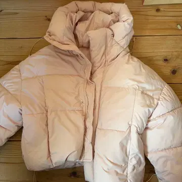 핑크 숏 기장 다운 자켓