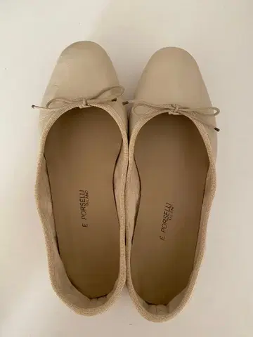 E. Porselli 베이지 발레 슈즈 38