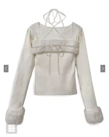 grl 퍼 홀터넥 리본 니트탑[ru1387]