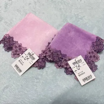 미사용 새상품 근자와 레이스 수국 타월 손수건 2장 세트