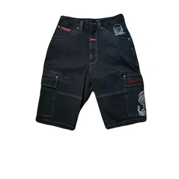 블랙 숏팬츠 자수 스트릿