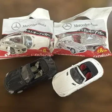메르세데스 벤츠 다이캐스트 오픈카 미니카 4대 세트