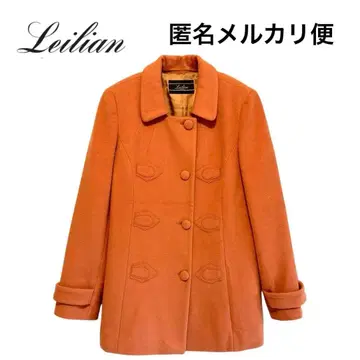 Leilian 레리안 피 코트 9호 일본제 캐시미어 100% 오렌지 계열